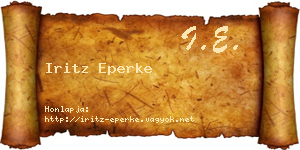 Iritz Eperke névjegykártya